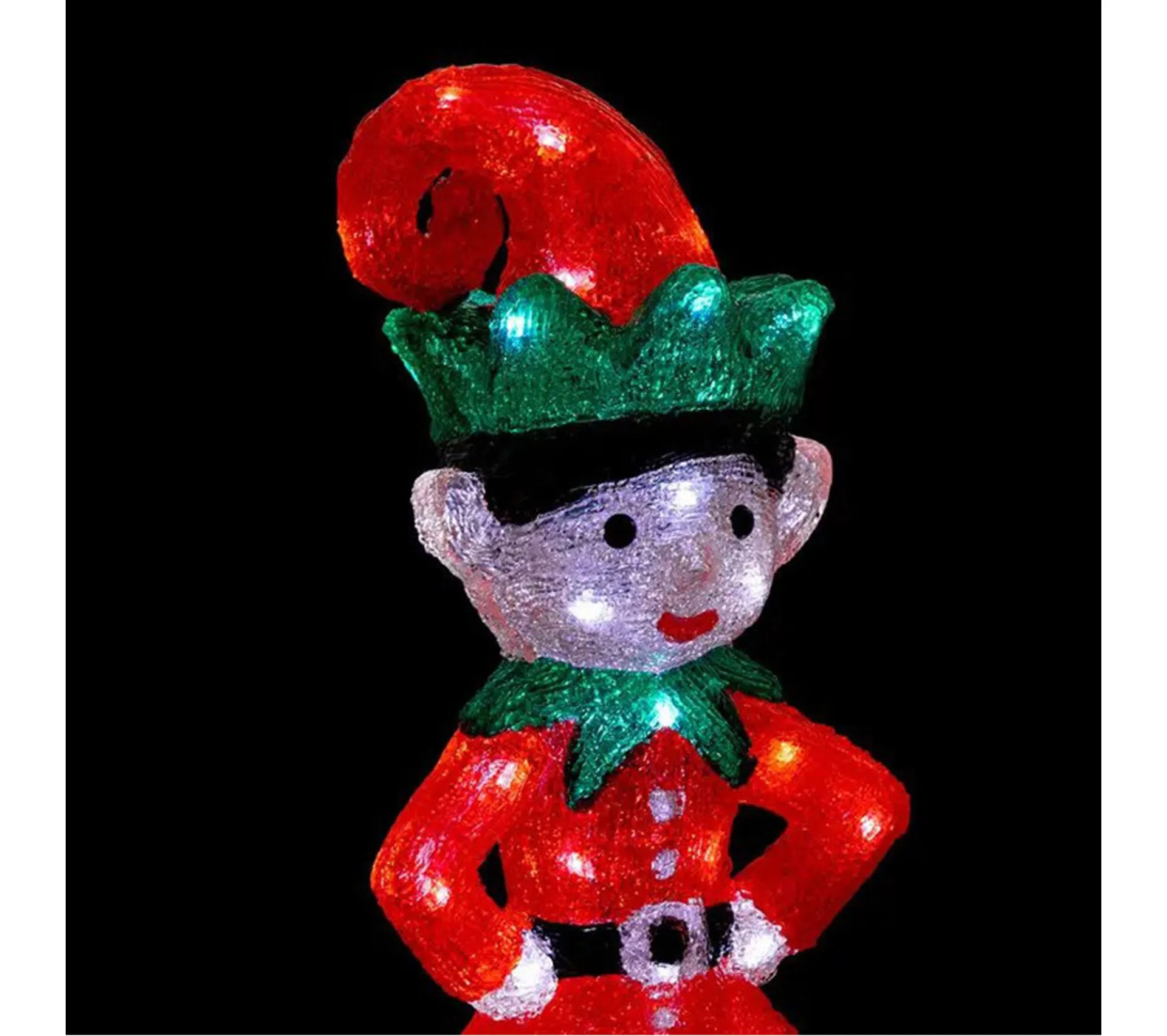 Lutin De Noël Lumineux H50 Cm Extérieur - Rouge